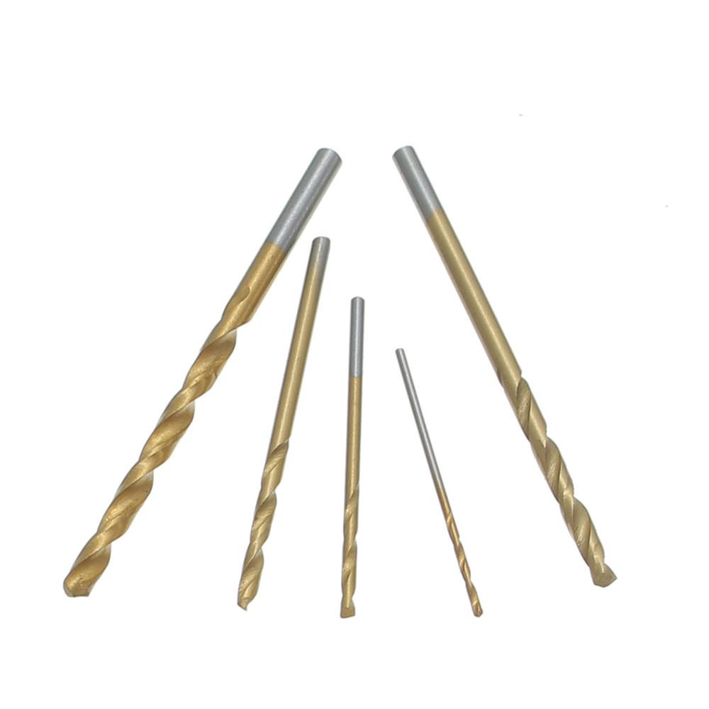 Socoje 50PCS 1/1.5/2/2.5/3mm  Titanium Coated Twist Drill Bits High Speed Steel Drill Bit Set