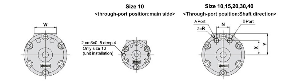 40mm Rotary Pneumatic Cylinder, Vane Type