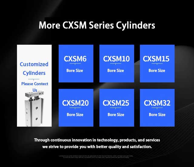 CXSM Series Guiding Pneumatic Cylinders  Mini Cylinders  Aluminum Alloy Adjustable Strokes customize