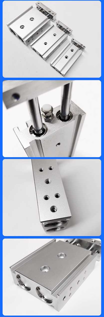 CXSM Series Guiding Pneumatic Cylinders  Mini Cylinders  Aluminum Alloy Adjustable Strokes customize