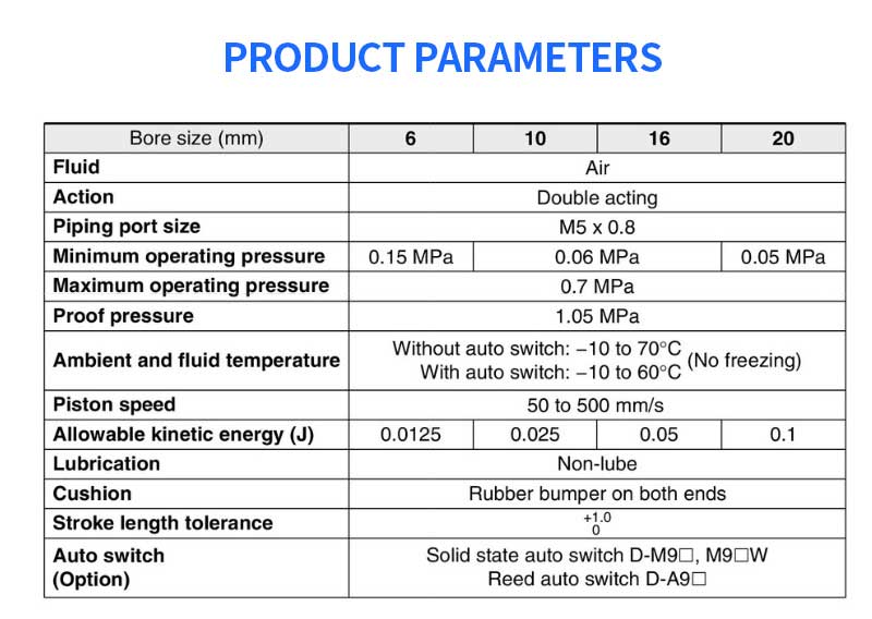 MXH10/HLH series aluminium alloy double acting compact sliding table pneumatic cylinder SMC type