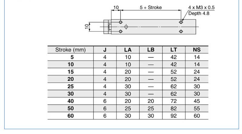 MXH10/HLH series aluminium alloy double acting compact sliding table pneumatic cylinder SMC type