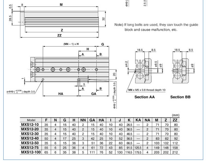MXS series slide table guided  8*10 20 30 40 50 75 stoke pneumatic air cylinder for shampoo filling machine