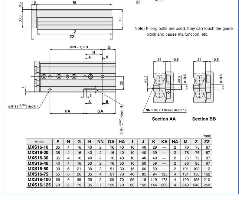 MXS series slide table guided  8*10 20 30 40 50 75 stoke pneumatic air cylinder for shampoo filling machine