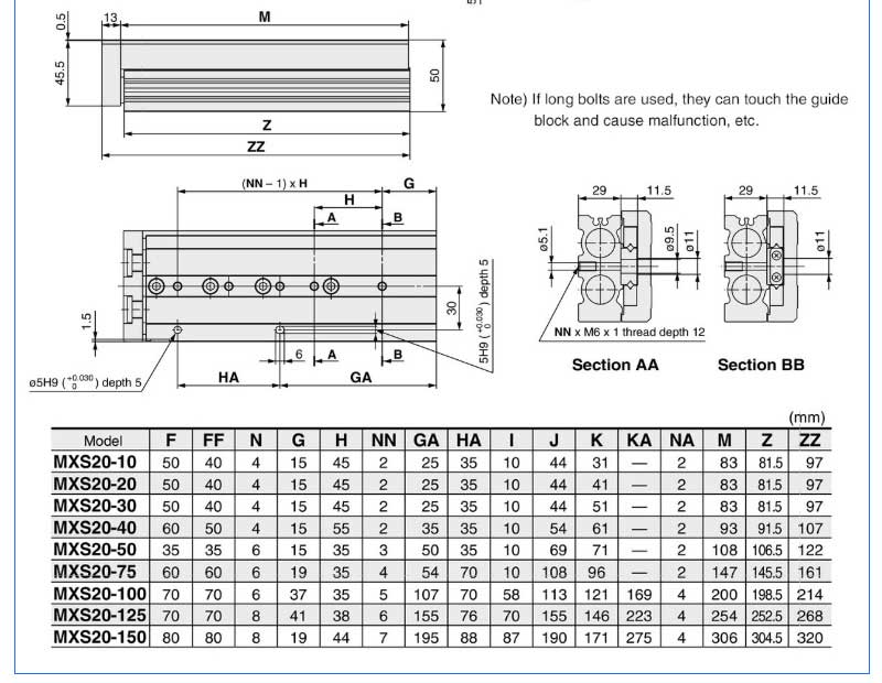 MXS series slide table guided  8*10 20 30 40 50 75 stoke pneumatic air cylinder for shampoo filling machine