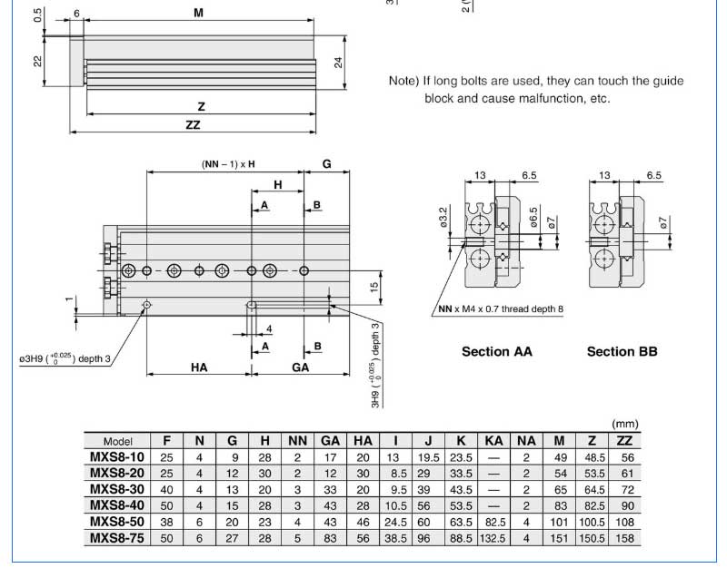 MXS series slide table guided  8*10 20 30 40 50 75 stoke pneumatic air cylinder for shampoo filling machine