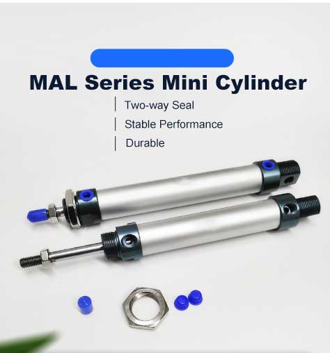 MA China  Durable MALSeries Two-way Seal Mini Adjustable Stroke Pneumatic Air Cylinder