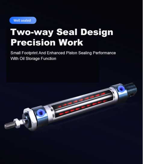 MA China  Durable MALSeries Two-way Seal Mini Adjustable Stroke Pneumatic Air Cylinder