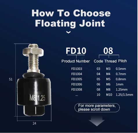 New Design High Hardness Universal Pneumatic Accessories Floating Joints For Cylinder