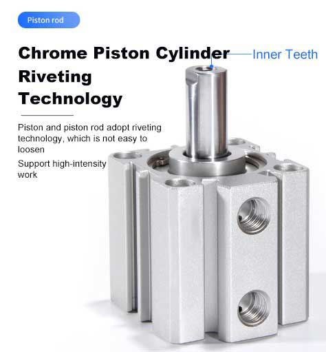Products Small Adjustable Stroke Double Output Shaft Standard Piston Air Pneumatic Cylinder