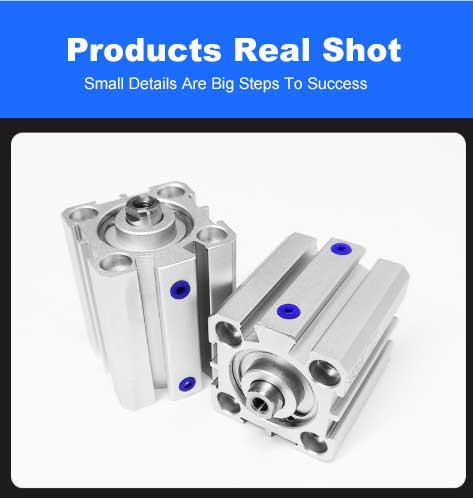 Products Small Adjustable Stroke Double Output Shaft Standard Piston Air Pneumatic Cylinder