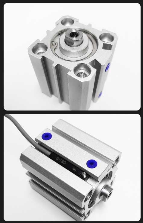Products Small Adjustable Stroke Double Output Shaft Standard Piston Air Pneumatic Cylinder