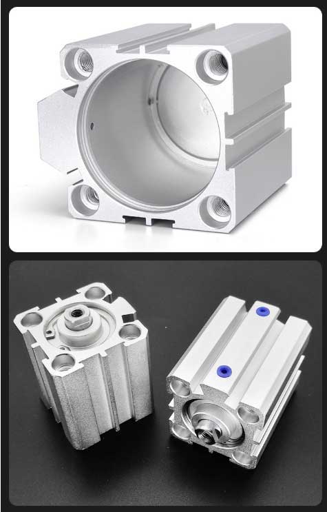 Products Small Adjustable Stroke Double Output Shaft Standard Piston Air Pneumatic Cylinder