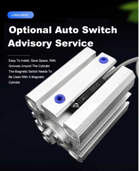 Products Small Adjustable Stroke Double Output Shaft Standard Piston Air Pneumatic Cylinder