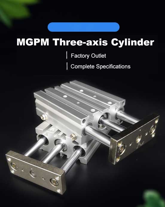 Sample Available MGPM Series Slide Bearing Double Acting Aluminum Three-axis Engine Three-rod Pneumatic Cylinders