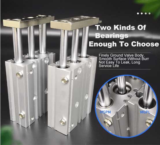 Sample Available MGPM Series Slide Bearing Double Acting Aluminum Three-axis Engine Three-rod Pneumatic Cylinders