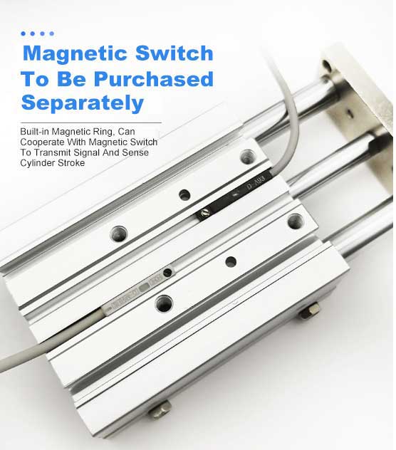 Sample Available MGPM Series Slide Bearing Double Acting Aluminum Three-axis Engine Three-rod Pneumatic Cylinders