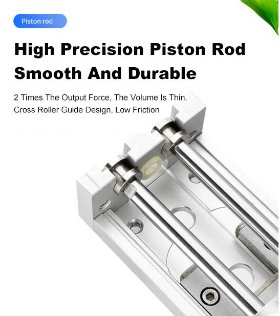 MXS Series Aluminum Pneumatic Air Cylinder With High Precision Piston Rod Smooth For Punching