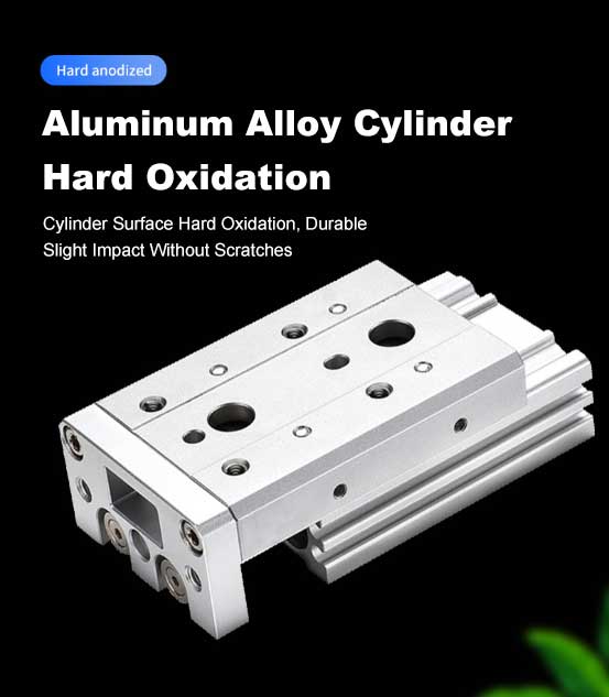 MXS Series Aluminum Pneumatic Air Cylinder With High Precision Piston Rod Smooth For Punching