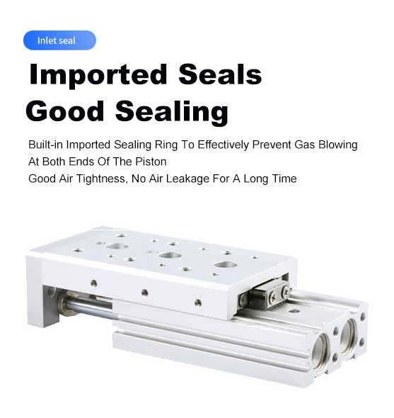 MXS Series Aluminum Pneumatic Air Cylinder With High Precision Piston Rod Smooth For Punching