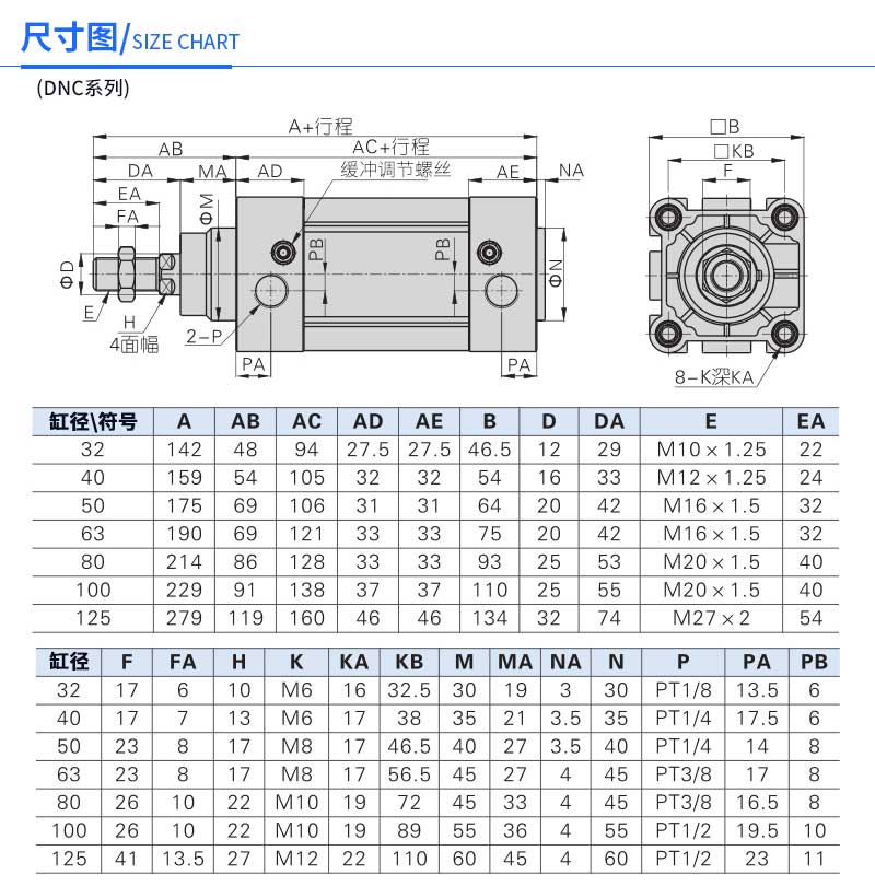 Shanghai Pneumatic Double Acting Air Cylinders,Standard Aluminium DNC Series ISO6431 Pneumatic Cylinder