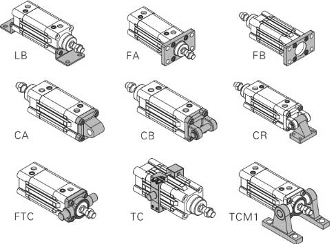 SI Series Double Acting  Silver Aluminum Alloy  Pneumatic Air Standard Pneumatic Cylinder