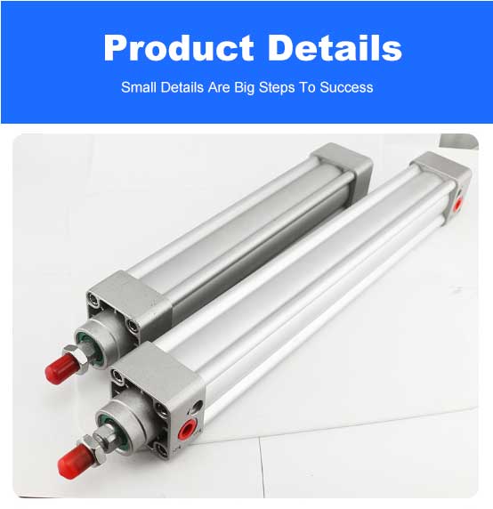 SI Series Double Acting  Silver Aluminum Alloy  Pneumatic Air Standard Pneumatic Cylinder