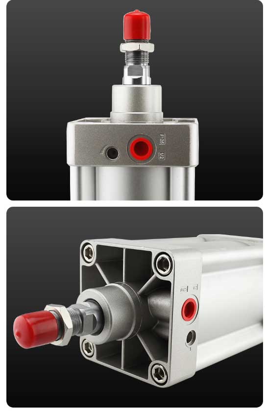 SI Series Double Acting  Silver Aluminum Alloy  Pneumatic Air Standard Pneumatic Cylinder