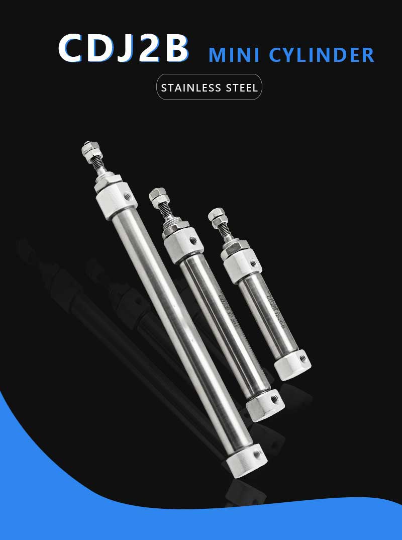 SMC Type PB CDJ2B Type 10mm Bore Size Double Action Mini Pneumatic Cylinder Aluminum Stainless Steel Air 2 units