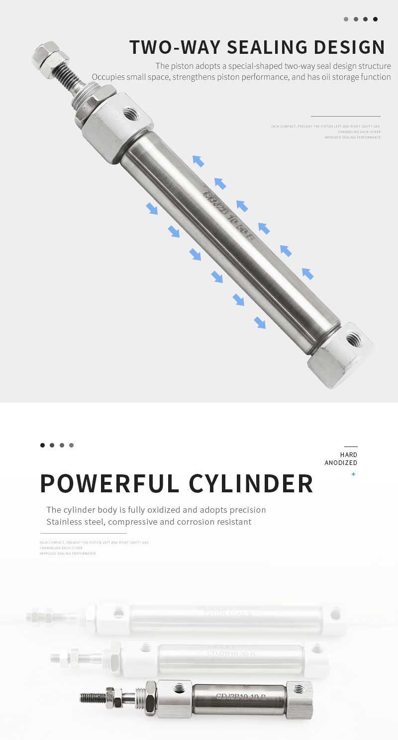 SMC Type PB CDJ2B Type 10mm Bore Size Double Action Mini Pneumatic Cylinder Aluminum Stainless Steel Air 2 units