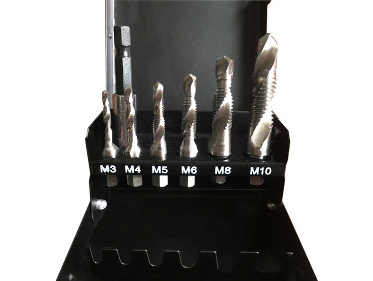 6Pcs Machine Use Metric M3 M10  Combination Combined Drill and Taps Bit Set in Metal Box 200Pcs
