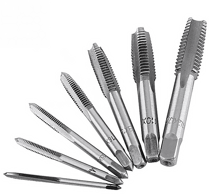 straight flute tap  M3 M4 M5 M6 M8 M10 M12 screw tap straight fluted hand tap screw thread with cobalt