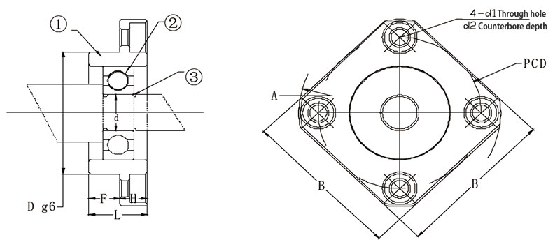 Ball Screw Bearing, Diameter 25mm