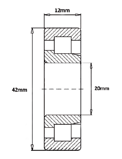 20mm Deep Groove Ball Bearing, Single Row