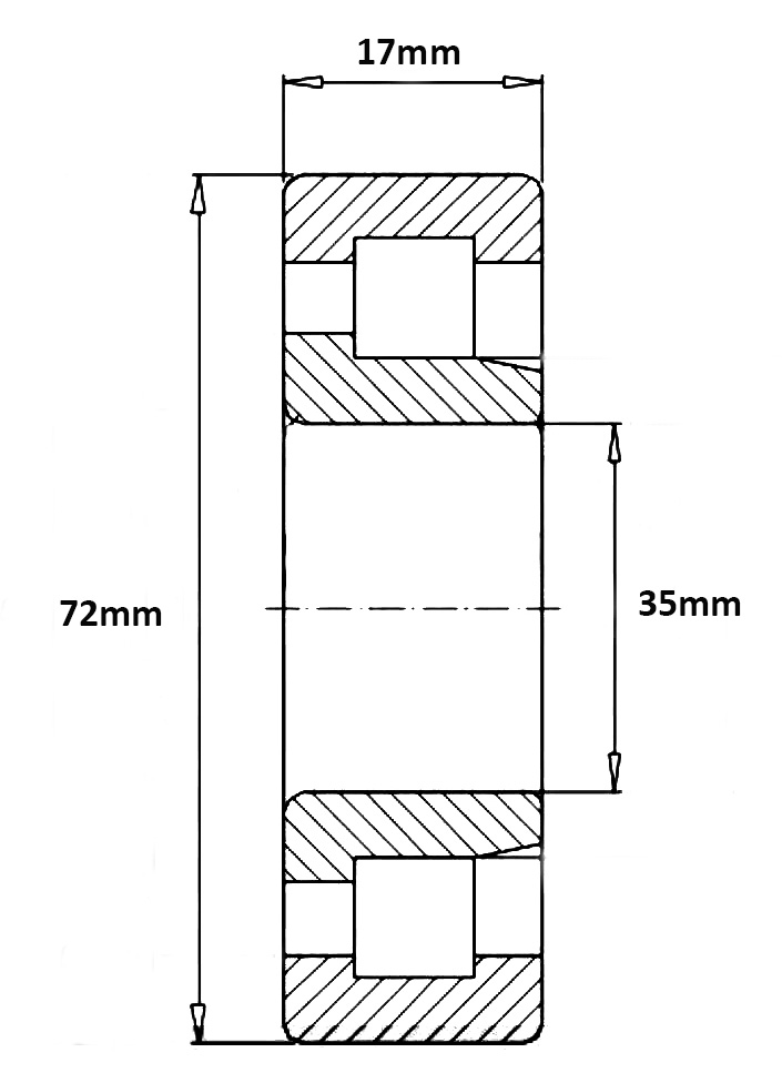 35mm Single Row Cylindrical Roller Bearing