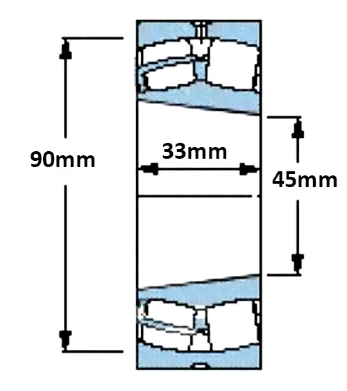 45mm Spherical Roller Bearing, Double Row