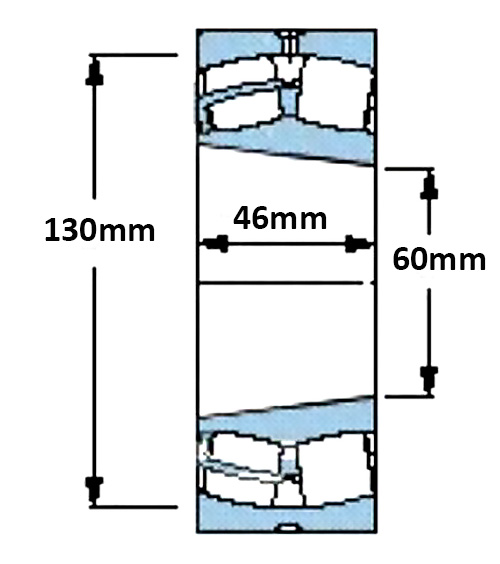 60mm Spherical Roller Bearing, Double Row