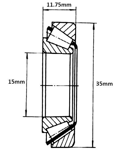 15mm Tapered Roller Bearing, Single Row