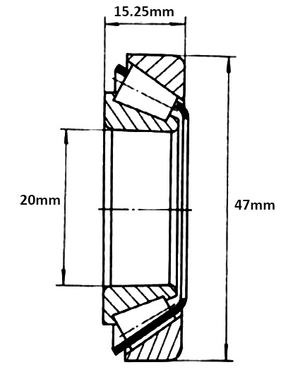20mm Tapered Roller Bearing, Single Row