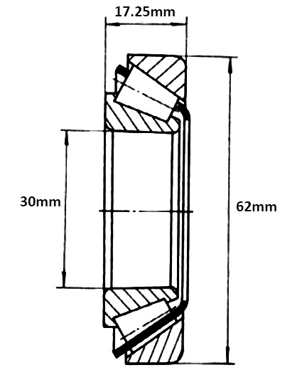 30mm Tapered Roller Bearing, Single Row