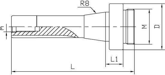 R8 Shank for 1-1/2" - 18 Boring Head