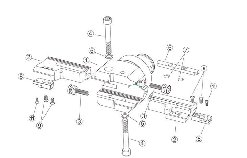 Twin Boring Head Tools 21CD63-HBA90-100 3.54"-4.80" 90mm-122mm