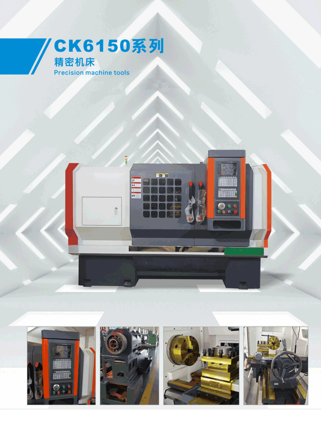 Horizontal CNC Lathe Machine Flat Bed Lathe for Metal Processing Max Swing over bed 500mm