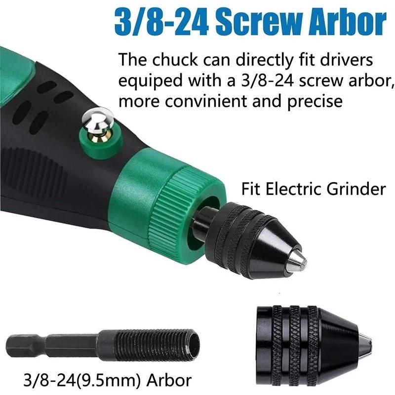 1PCS 0.3-3.6mm Drill Chuck Keyless Screwdriver Impact Driver Adaptor Electric Motor Clamp Mini Chuck Fixture Hex Shank Drill Bit Adapter