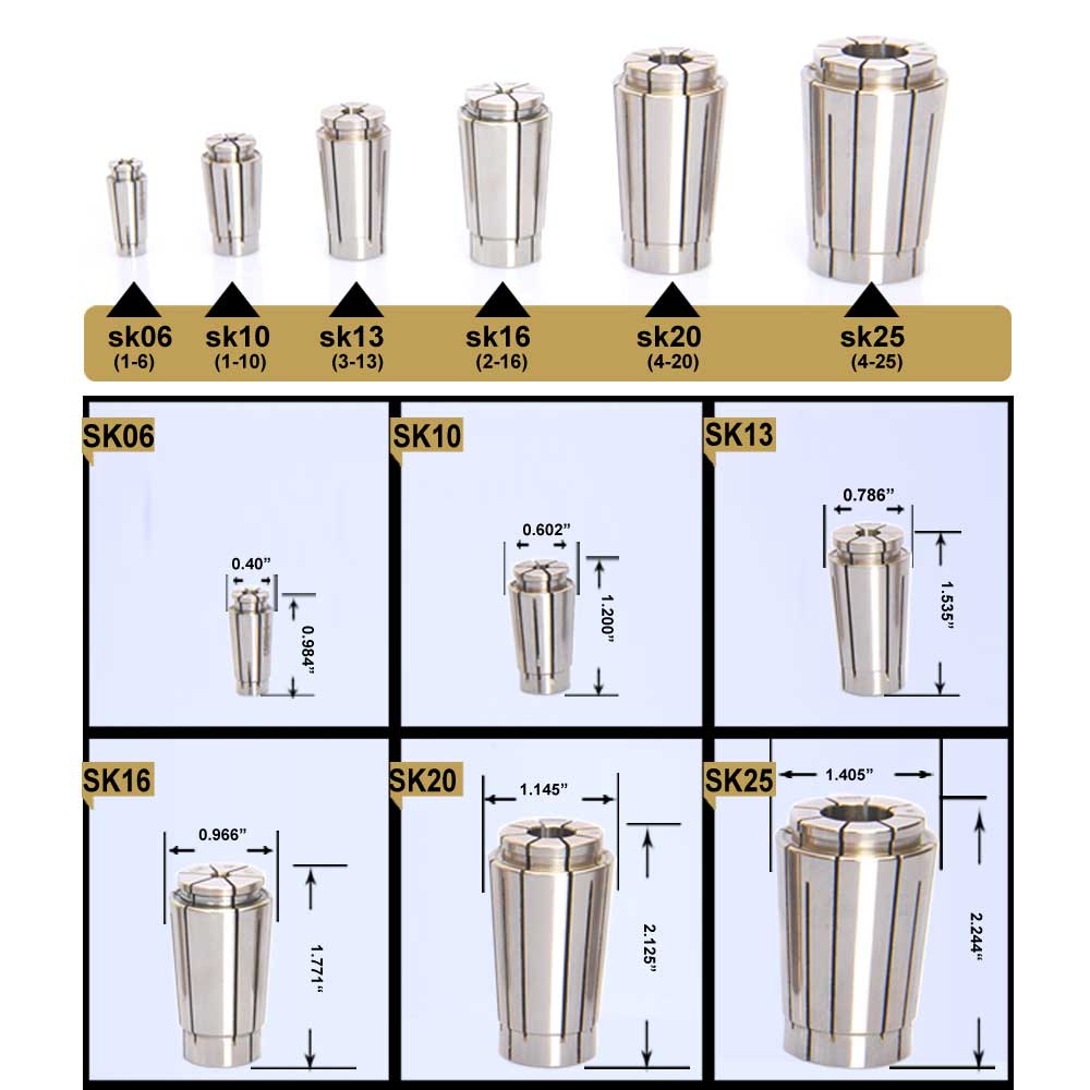 CSK10 3/8"  CSK Collet Clamping Range 0.375"-0.355" Runout 0.0003"