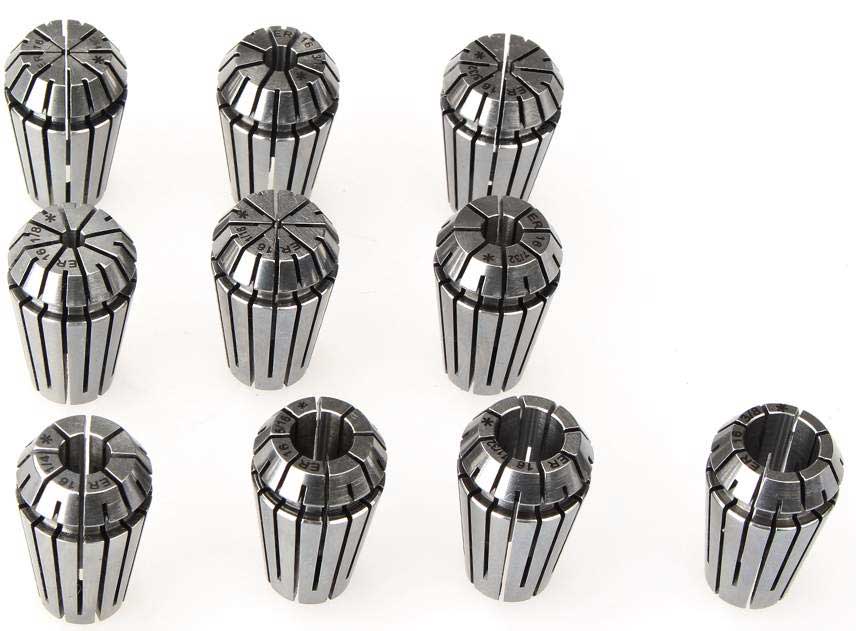 ER16 Collet 10PC SET Plastic Case Ultra Precision 3/64 1/16 3/32 1/8 3/16 7/32 1/4 5/16 11/32 3/8