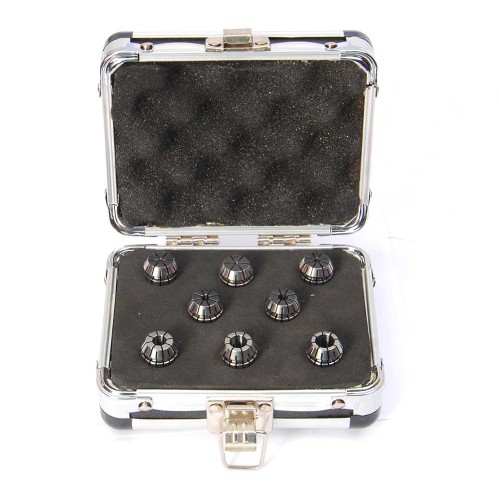 ER16-8PCS(1/8"-3/8") Precision Spring Collet  Aluminum alloy box
