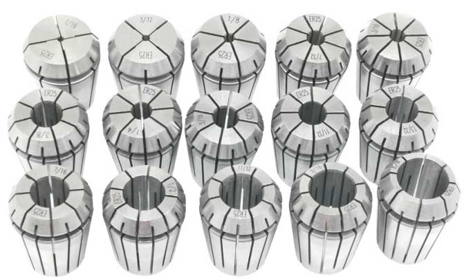 ER25 Collet 15 Piece English  Set