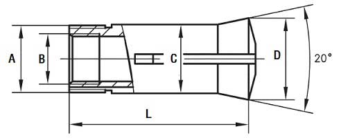 High Precision 1 inch ~ 3/4 inch Series Round 5C Collet 0.0006 inch TIR Hardened
