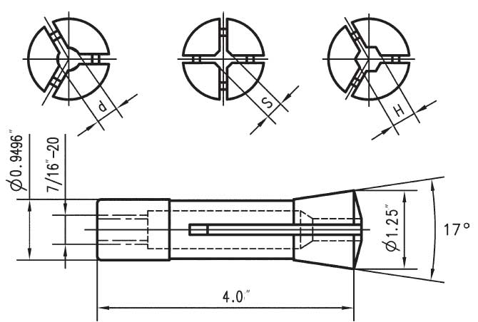 High Precision 9/32'' Round R8 Collet 0.0006'' TIR Hardened